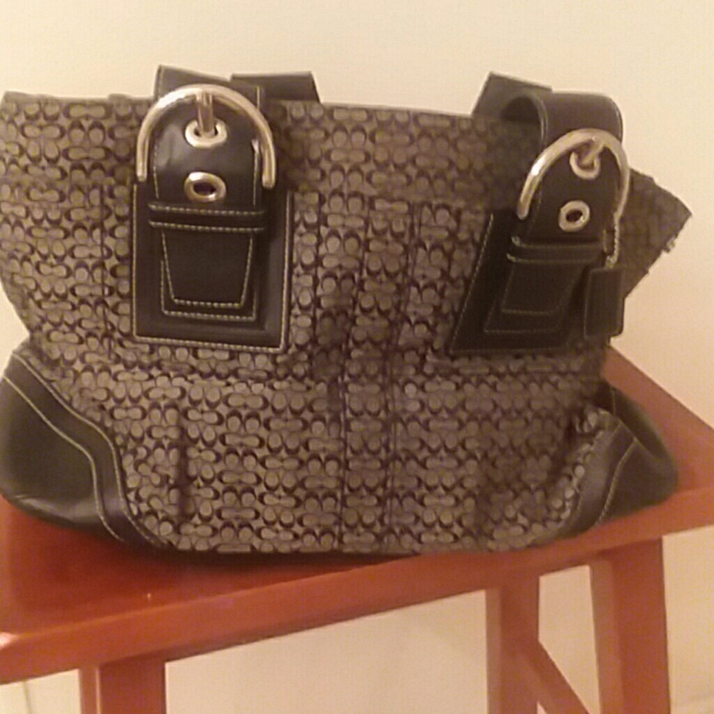Coach black and grey purse